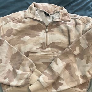 cute camo cropped sweatshirt